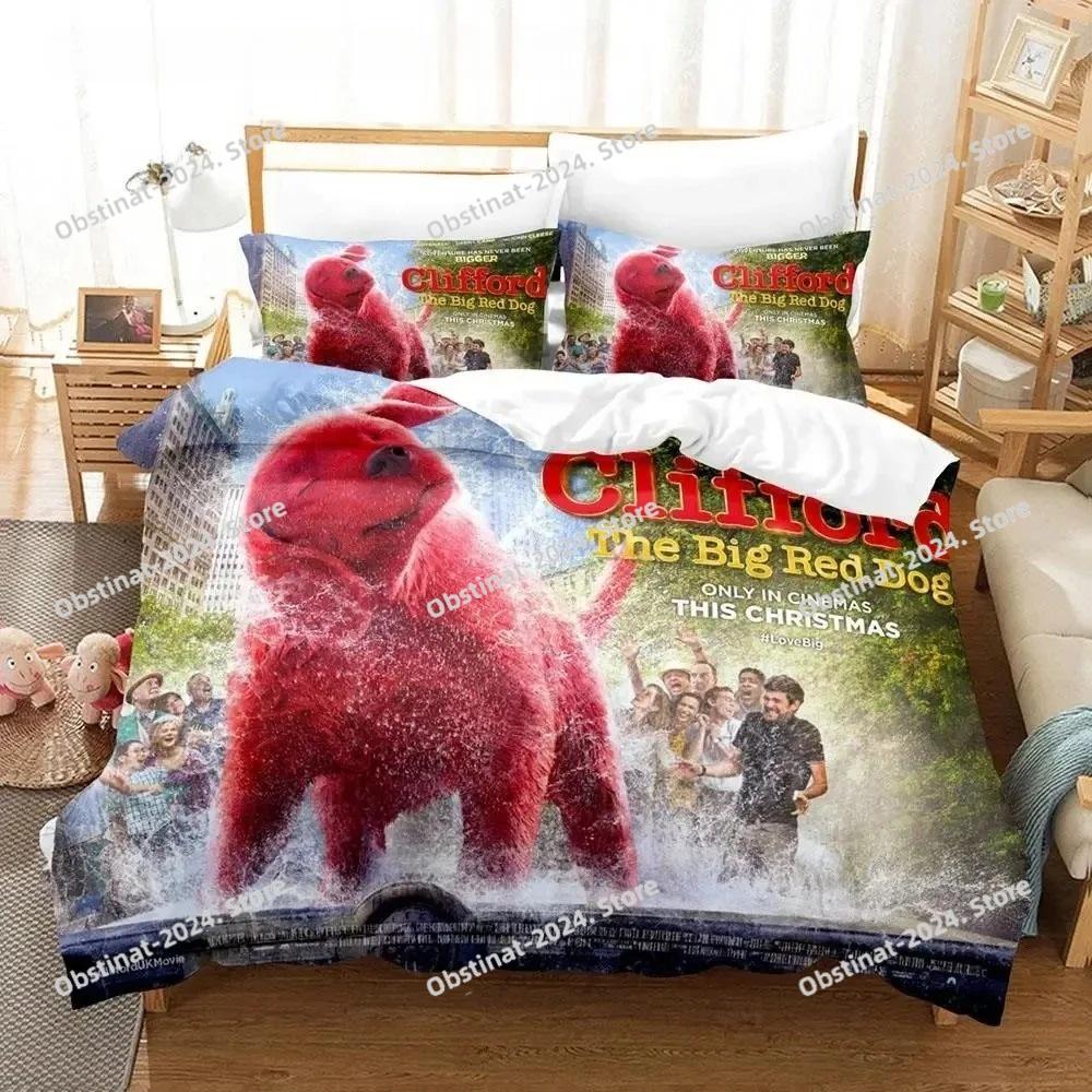 Clifford The Big Red Dog Bedding Set Single Twin Full Queen King Size Bed Set Aldult Boys Bedroom Duvet cover Cool Boygirl Bed
