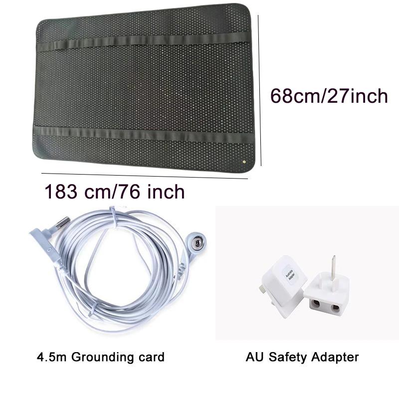 Дышащий заземляющий коврик 27 дюймов × 76 дюймов для кровати, заземляющий коврик для сна, противоскользящий заземляющий матрас из искусственной кожи с заземляющим шнуром
