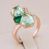 Light Green Zircon Bow Rings For Women Premium Golden Accessories Elegant Party Daily Wearing Women Costume Jewelry