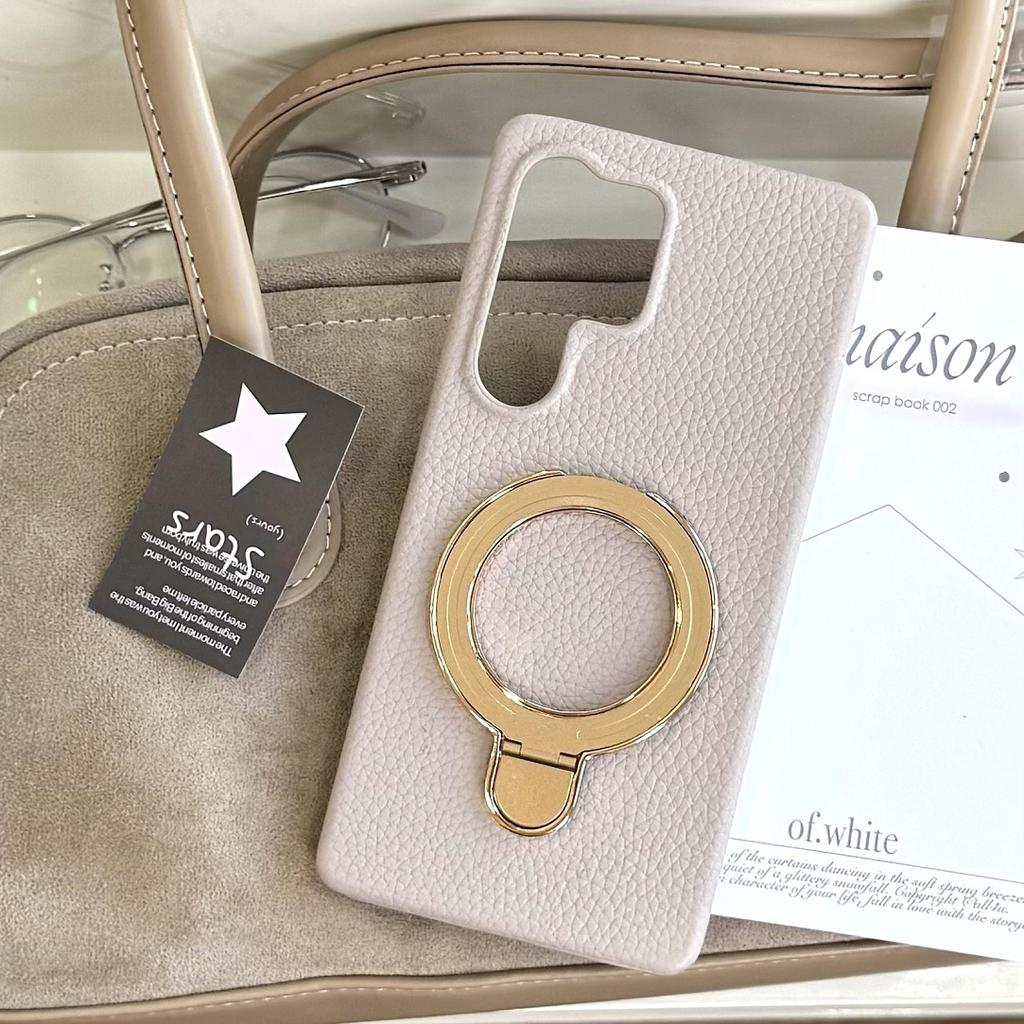 Simple Fashion INS Pure Color Case For Samsung Galaxy S25 Edge S24 S23 S22 Plus Ultra Bracket Half-pack Shockproof Protect Cover