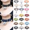 Gothic Punk Choker with Bell Hoop Collar PU Necklace Vintage Retro Harajuku Rock Steampunk Necklace for Women Men Adjustable