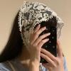 Летний белый плетеный кружевной платок для волос с цветочным узором, женский ретро треугольный платок-косынка, шляпа, дорожная фотография, повязка на голову, аксессуары для волос