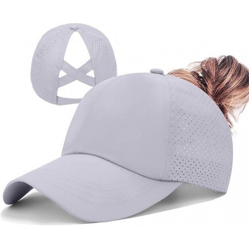 Summer High Ponytail Sun Hat Breathable Mesh Trucker Cap Adjustable Running Golf Hats Women Baseball Caps