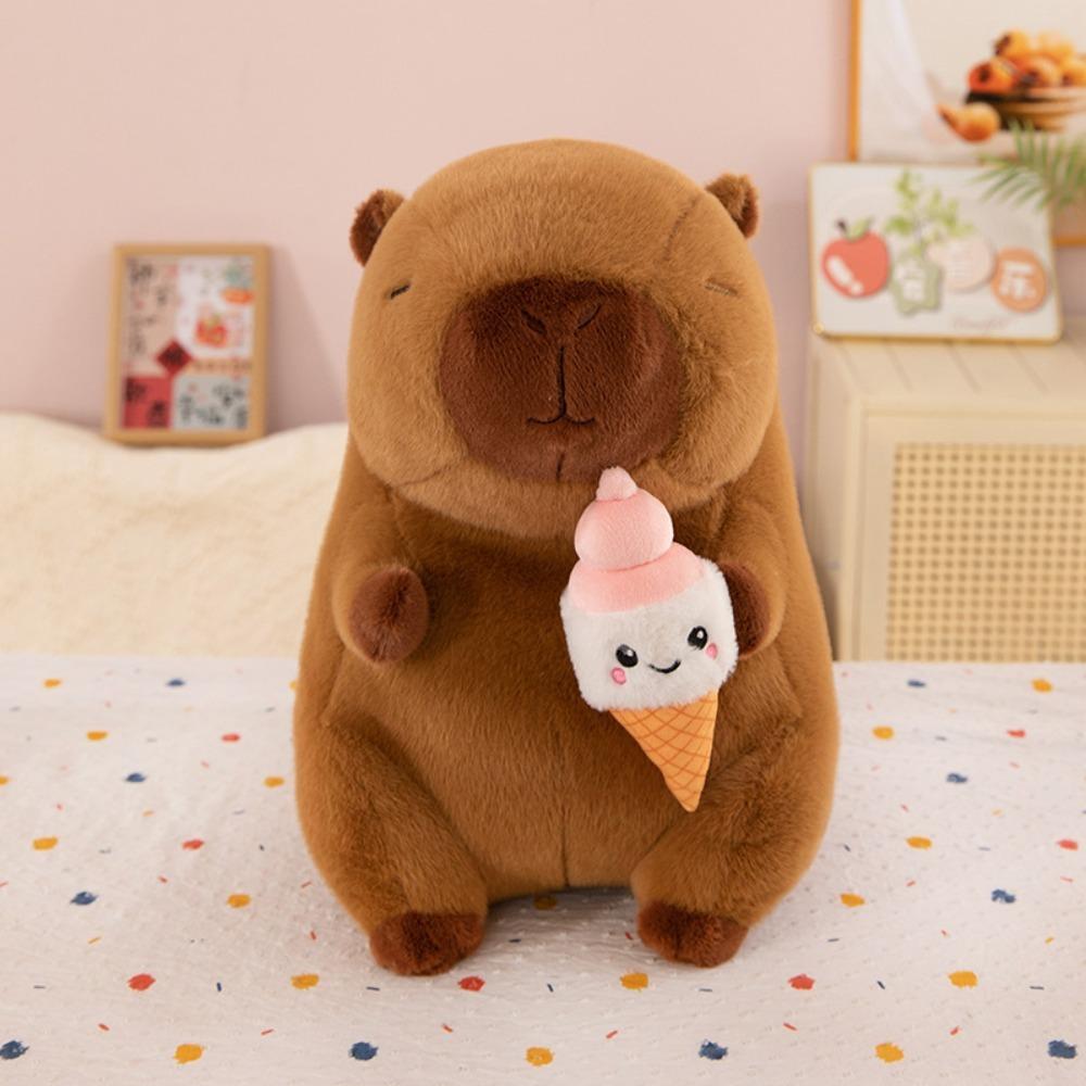 Плюшевая игрушка Капибара-мороженое, Пушистая капибара, Мягкая кукла, Прекрасная плюшевая кукла капибара, Подарок для друзей