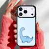 Животное Динозавр Веселый Дино мягкий Чехол для телефона для iPhone 17 16 15 14 13 Pro Max Задняя крышка для 12 11 Pro Coque