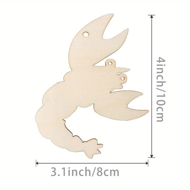 Crayfish Unfinished Crafts Wood Chip Decorations Suitable for Birthday Wedding Party Desktop Decoration DIY Painting Gifts