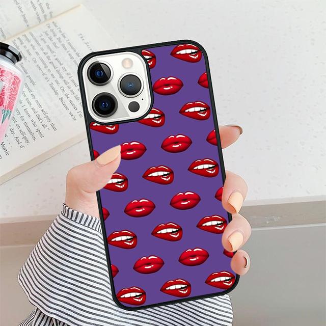 Сексуальная Девушка Леди Красные Губы Чехол для Телефона Для iPhone 17 Air 16 15 14 plus 12 13 Pro max Мягкий Бампер Защитный Чехол coque