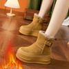 Трансграничные зимние женские ботинки на скрытой платформе, новые зимние маленькие короткие ботинки на толстой подошве, теплые и с бархатной подкладкой, женские ботинки для внешней торговли