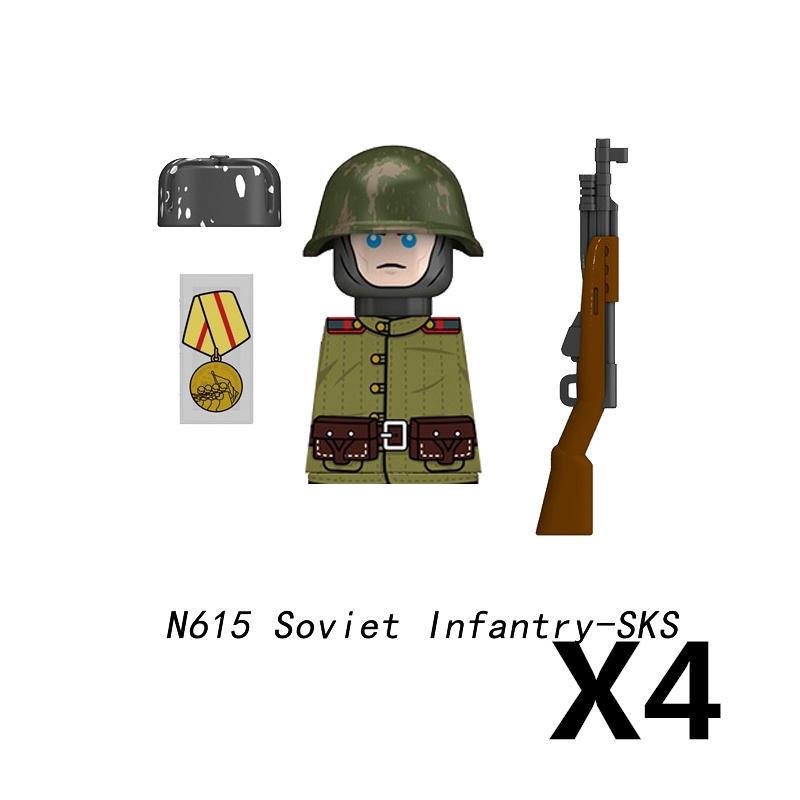 Военная фигурка солдата Строительные блоки Британская армия США Французская армия Оружие 101-я воздушно-десантная дивизия Офицер Пехота M1 Игрушки Подарки D126