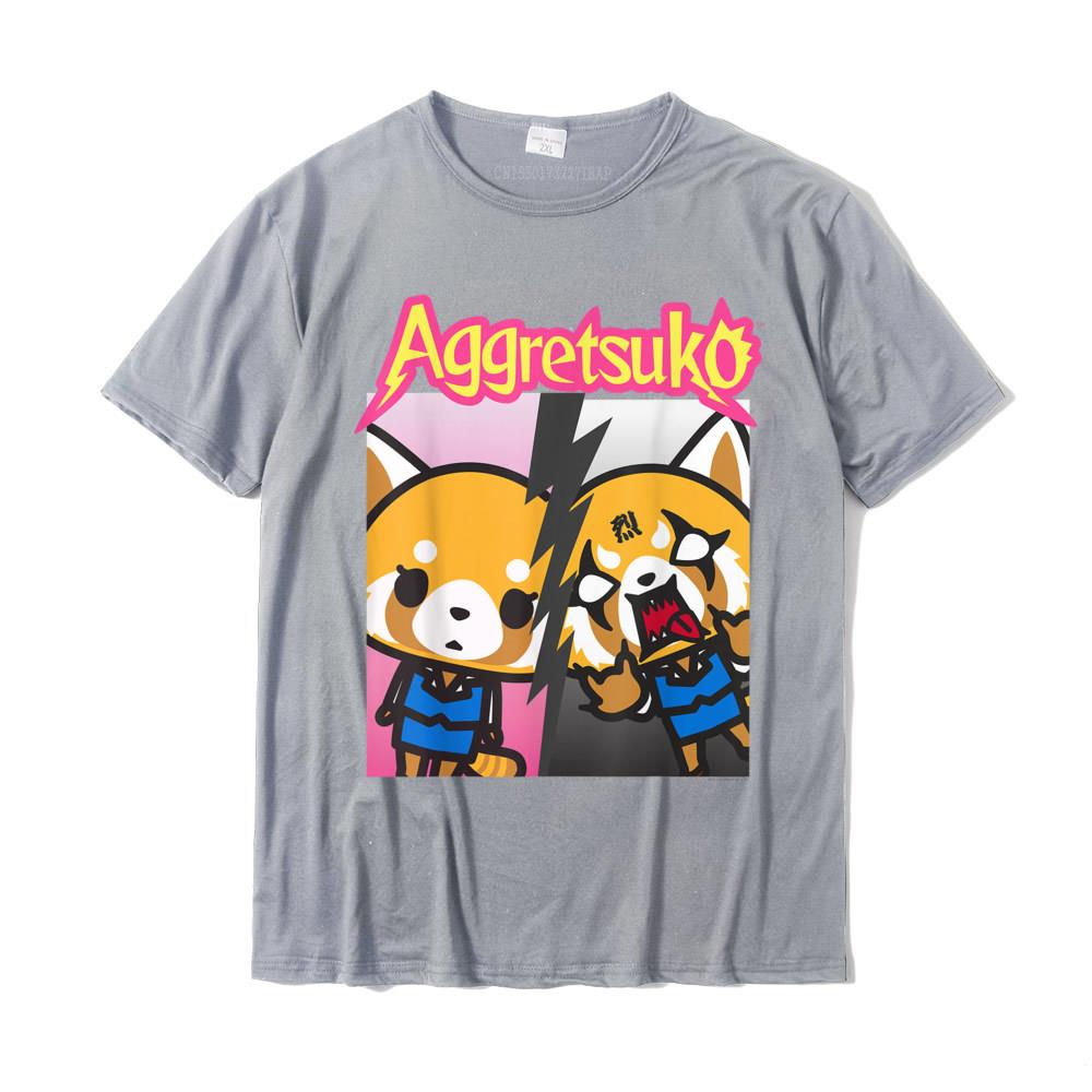 Aggretsuko Split Personality Tee Shirt T Shirts Normal Faddish Unisexs Tops Shirts Normal Cotton Happy New Year