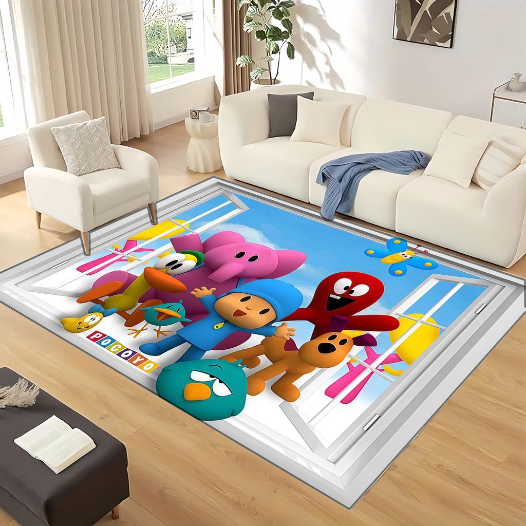 HD Забавный P-Pocoyo Мультфильм Элли Пато Ковер Коврик для Дома Гостиной Спальни Дивана Прихожей Декор, Детский Игровой Нескользящий Коврик