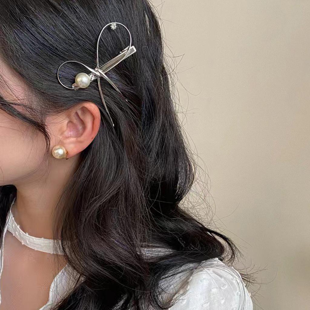 Electroplate Bowknot Hair Clip Metal Hair Clip Korean Hairpin Female Side Clip Cute Hair Decors Women Fashion Barrettes