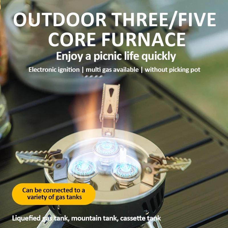 6800 Вт/11000 Вт Кемпинговая газовая плита Уличная переносная печь для пикника с сумкой для хранения Туристическая горелка для барбекю Туристические принадлежности