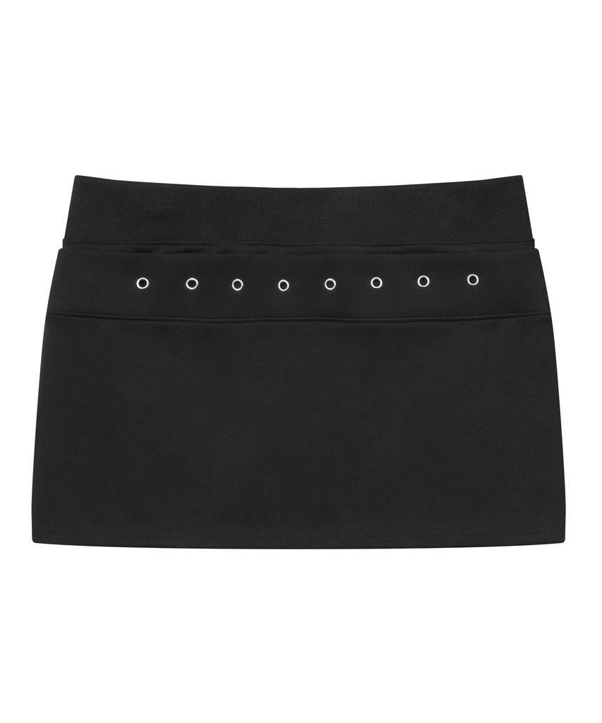 Mucent Stria Punched Eyelet Banding Mini Skirt (2 Colors)