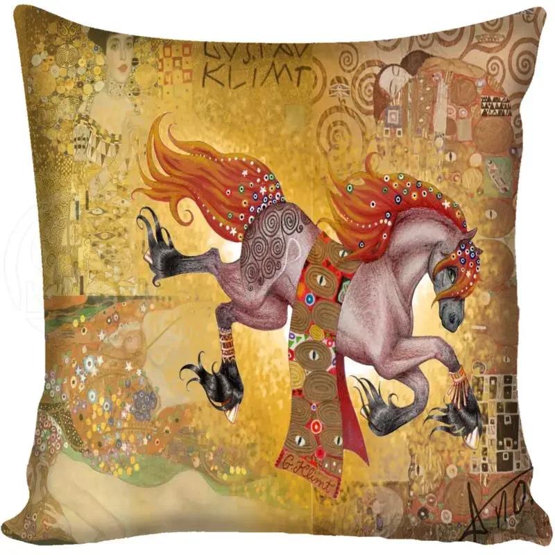 G0309 Hot Sale Gustav Klimt The Kiss Square Pillowcase Custom Zippered Cushion Pillow Cover Case 45x45cm