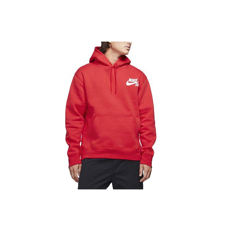Nike Sb Icon Skateboard Hoodie, пуловер с длинными рукавами и логотипом, мужские топы, университетский красный CW7065-657