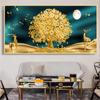 Абстрактная роскошная счастливая золотая монета в виде листьев, золотое богатое дерево, холст, живопись, постеры и принты, настенные художественные фотографии, домашний декор, без рамки