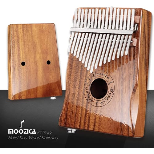 MOOZICA Kalimba, 17-Key, C Key, Connectable to Amplifiers, Beginner-Friendly, Made of Acacia Core Wood, Thumb Piano, Tuning Hammer, Japanese Instructi