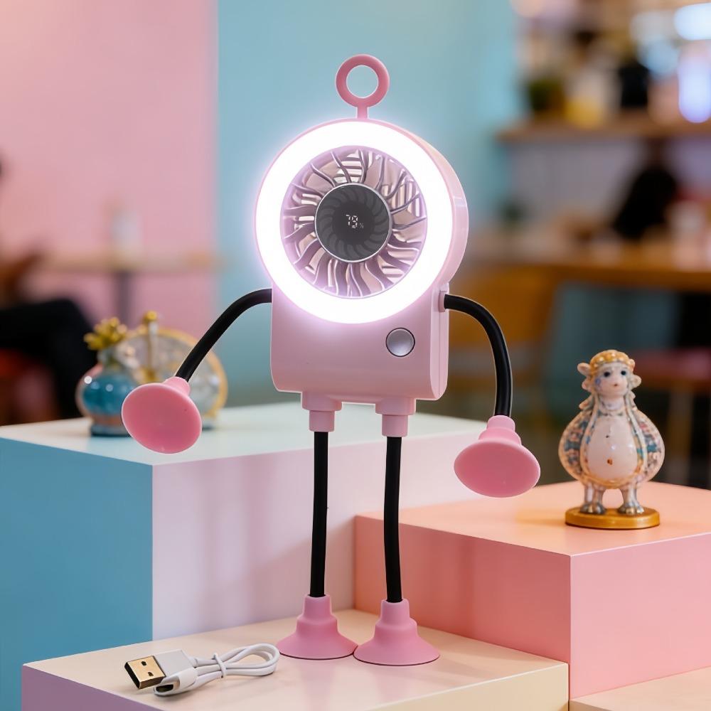 Portable Suction Cup Portable Handheld Fan Dual Modules Mist Function Electric Fan Flexible Legs Mist Fan Personal Cooling