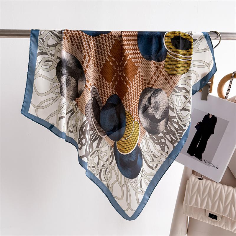 Luxury Square Sacarf 70*70cm Print Hairbands Scarf Women‘s Spring Elegant Bandanas Neckerchief Head Bands Foulard Female Scarfs