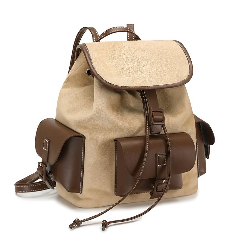 Винтажный рюкзак с цветными блоками, школьный рюкзак в стиле колледжа, дорожный рюкзак