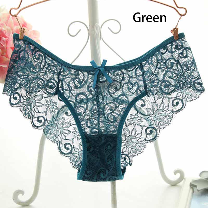 Сексуальное модное женское мягкое треугольное нижнее белье с кружевом средней талии Brife Transparent