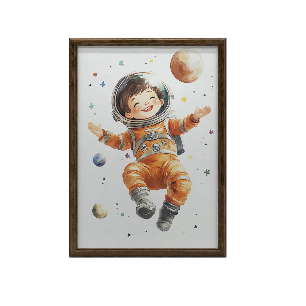 Plakat Mały Kosmonauta Plakat Mały Kosmonauta, 40X50 Cm, Rama Aluminiowa Czarna, Papier Matowy 230 Gsm