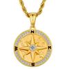 Coin Necklace Compass Pendant with French Rope Medal Gold Surgical Stainless Amulet Gift Box KRKC&CO 2.5mm Chain, Necklace, Plated, Steel,