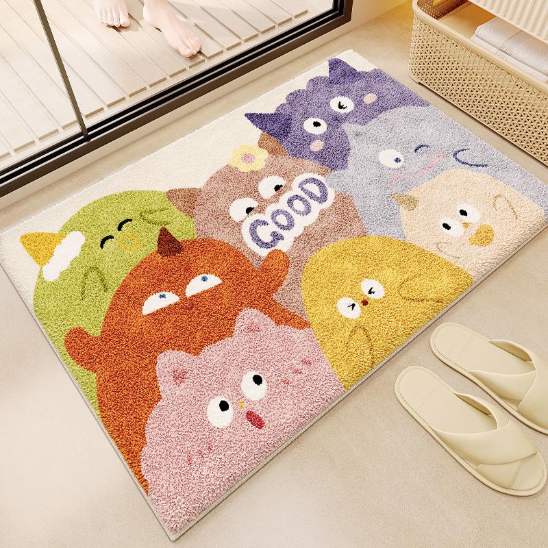 Children'S Imitation Cashmere Student Seat Cushion Toilet Bathroom Absorbent Floor Mat Toilet Non-Slip Warm Foot Cushion Fart Cushion