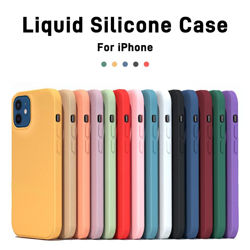 Жидкий силиконовый защитный чехол для iPhone 15 14 13 12 11 Pro Max Plus Mini Мягкие роскошные защитные аксессуары для телефонов 7 8 XS XR X