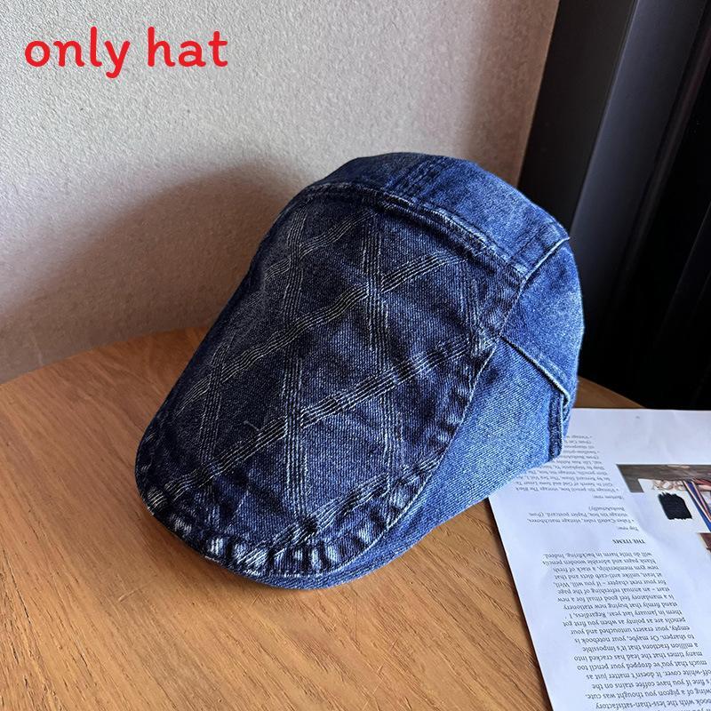 Ретро Однотонный Простой Полосатый Нейтральный Повседневный Берет на Осень и Зиму