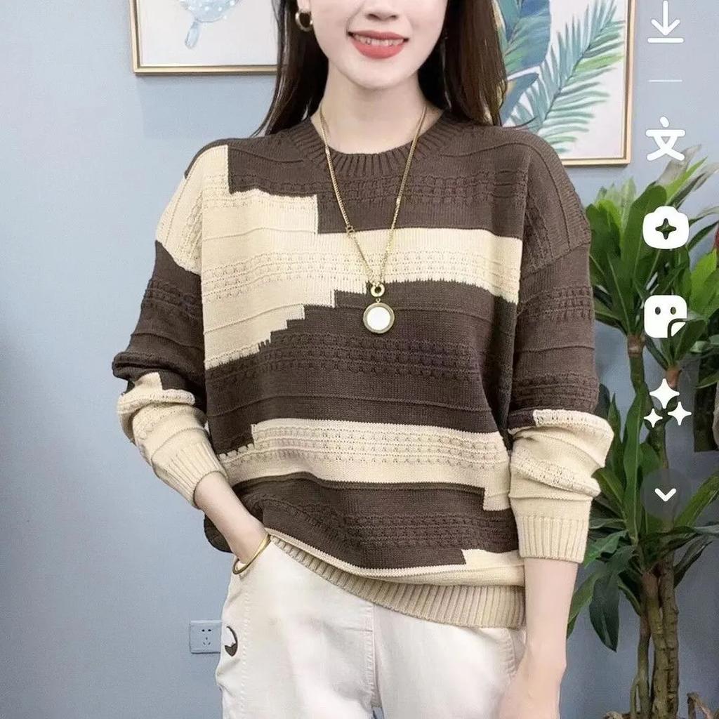 Autumn and Winter Loose Large Size Middle-aged and Elderly Women's Clothing Women's Sweaters Sweater Knitwear Women's Clothing