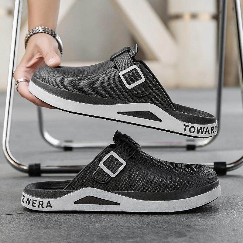 Полускользящие закрытые тапочки для мужчин летняя одежда для отдыха модные сандалии мужские ленивые туфли нескользящие сандалии с толстой подошвой