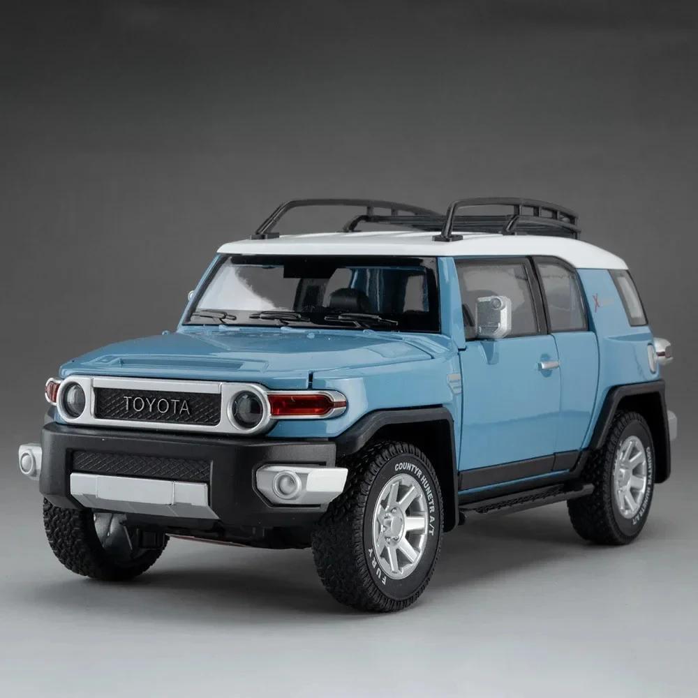 1:24 FJ Cruiser Prado LC250 Car Model Toy Metal Diecast Sound Light Shock Absorption Off-road Vehicle Simulation Boys Gifts