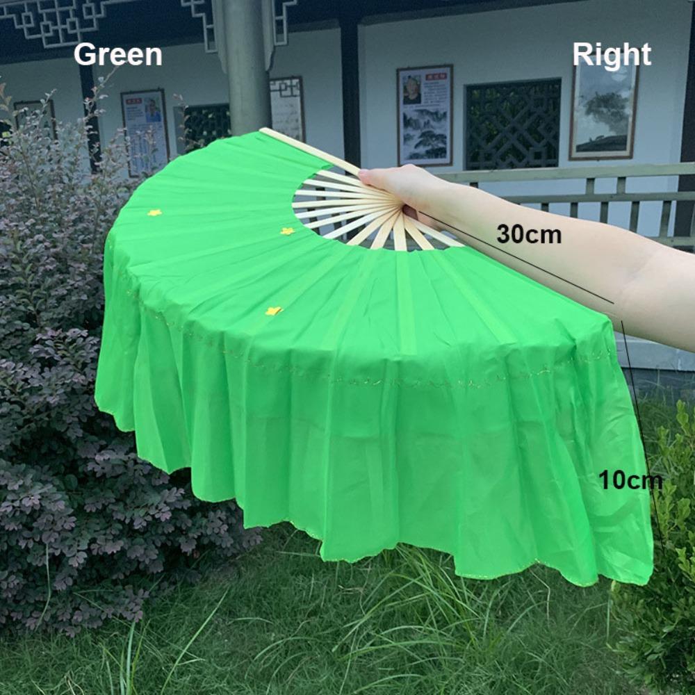 30см Бамбуковый Китайский Короткий Веер для Танца Живота 5 Цветов 10 Стилей Бамбуковые Веера 15см Полукруг Ручная Раскраска Шелка Взрослый Веер