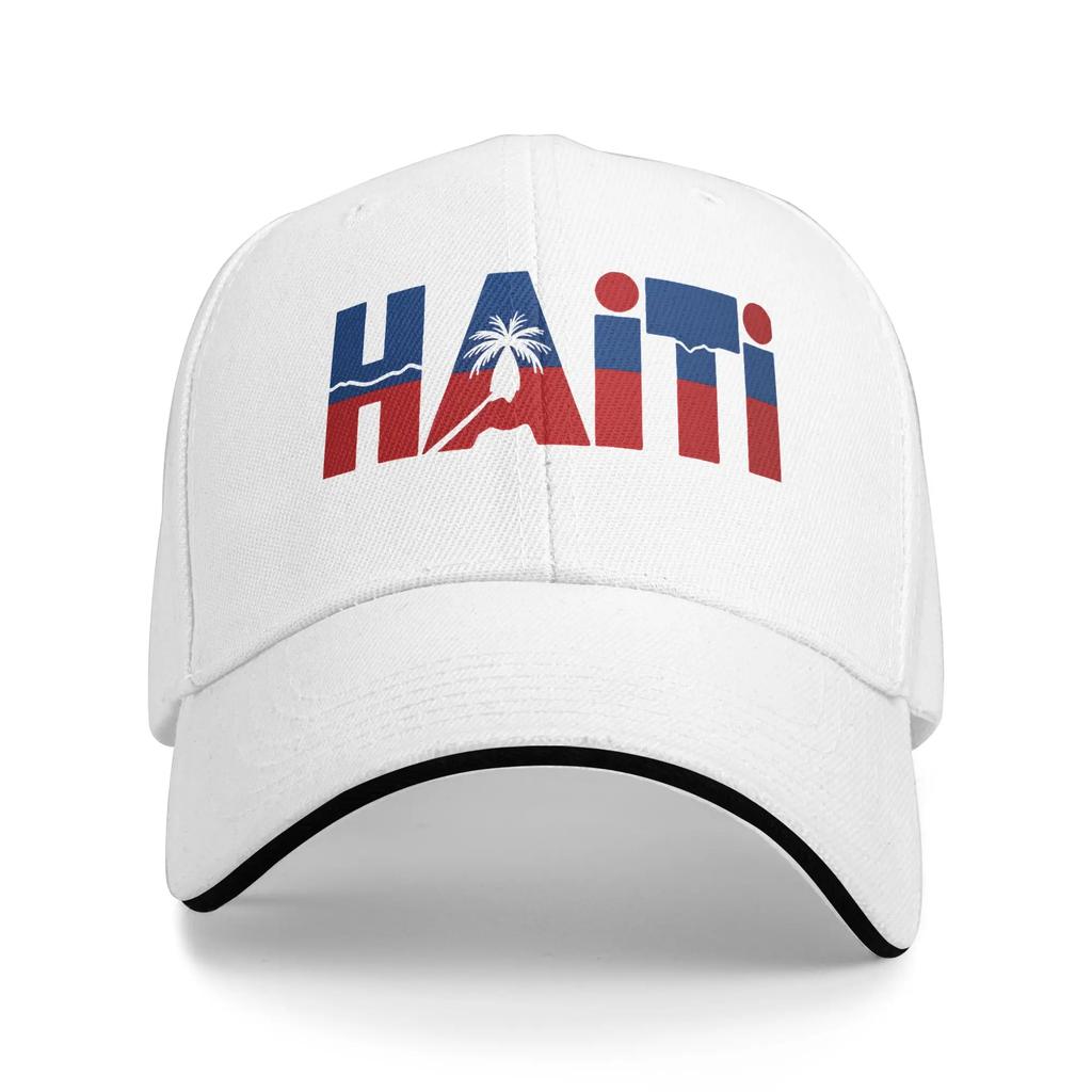 Haiti Design Sandwich Hat Unisex RetroBaseball Caps Sandwich Hat Adjustable Polyester Sun Caps Summer Cap