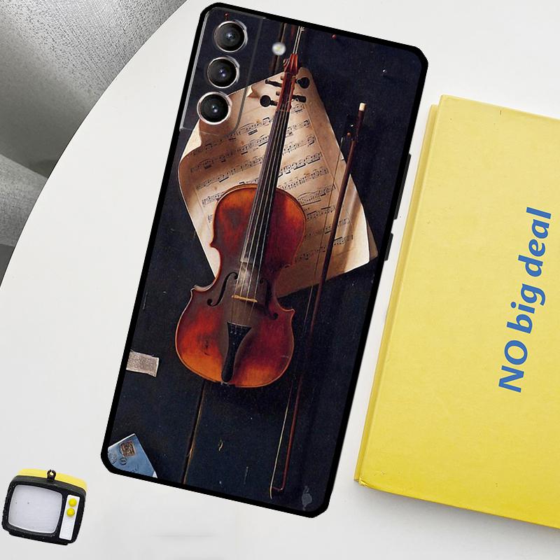 Music Violin Phone Case For Samsung Galaxy S25 Ultra S20 S21 S22 S23 Plus S24 Ultra S9 S10 S25 FE Cover
