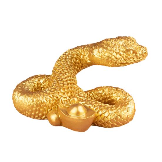 Статуэтка змеи китайского зодиака, коллекционная статуэтка змеи богатства из смолы 2025 года, украшение по фен-шуй для домашнего стола, книжной полки, декор