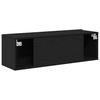 TV Cabinet Set of 2 Black 100 x 30 x 30 cm Engineered Wood