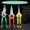 3PC Professional Garden Scissors for Branch Trimming Fruit Tree Pruning Heavy Duty Household Gardening Shears Stainless Steel