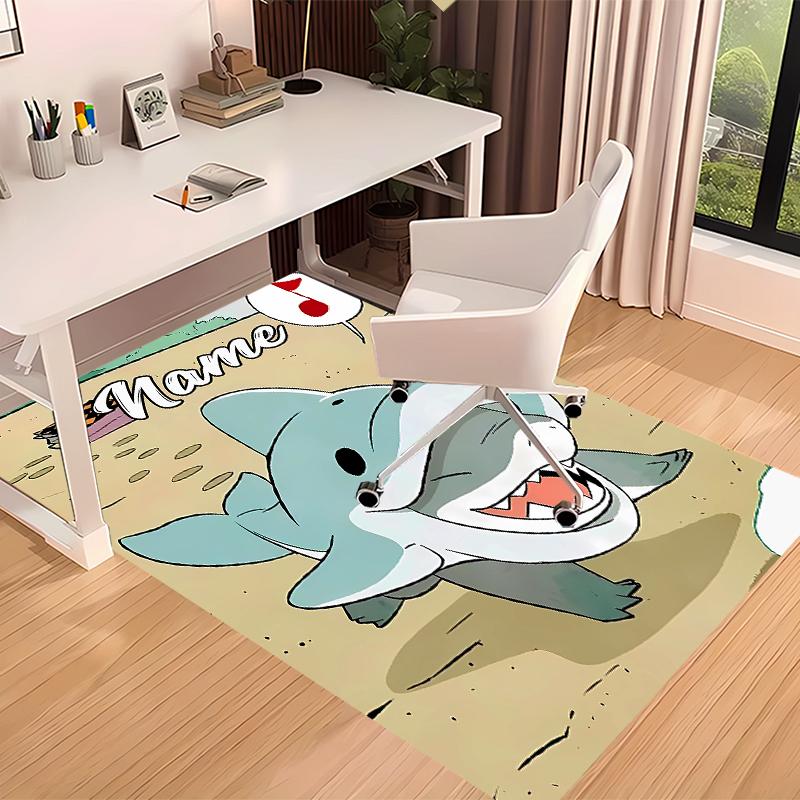 Custom personalization Jeff the Land Shark Print Area Rug - Soft, Washable Non-Slip Indoor Mat,Living Room,Home&Office Decorative Rug