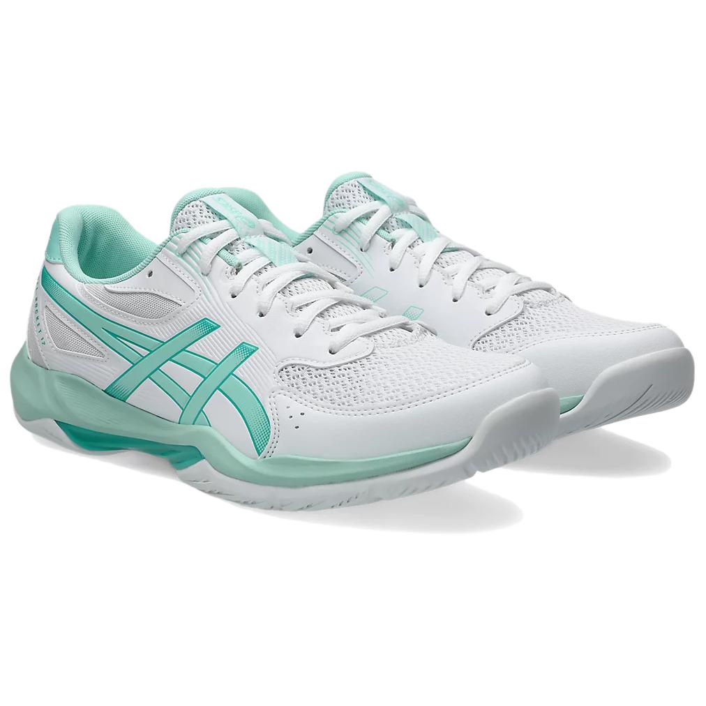 Asics GEL ROCKET 12 Искусственная кожа Удобная поддержка Волейбольные кроссовки Унисекс Белый Зеленый 1073A080-104