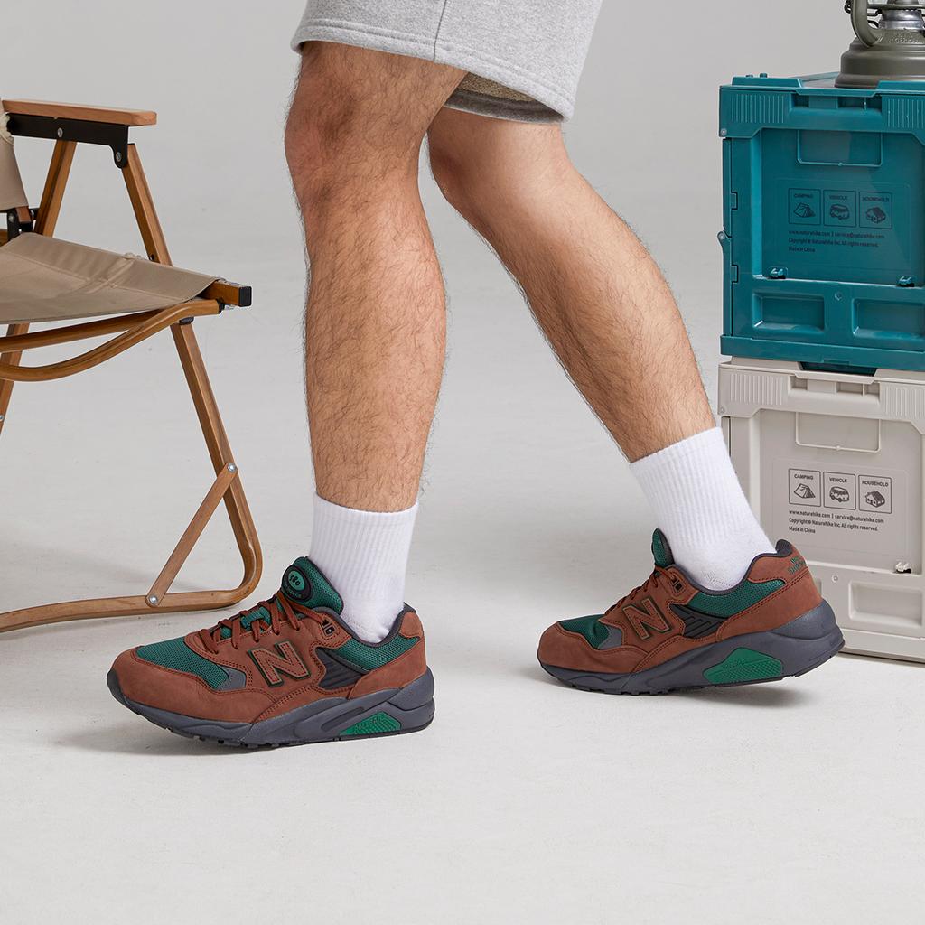 New Balance Мужские 580 Говядина и Брокколи Унисекс Кроссовки Коричневый Махагон Ночной Дозор-Зеленый MT580RTB