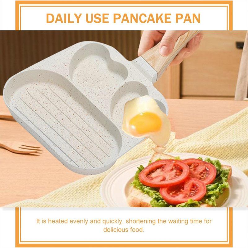 Антипригарная сковорода для омлета, сковорода для жарки яиц, в форме сердца, для здорового завтрака, блинчиков, гамбургеров, бекона, с термостойкой ручкой
