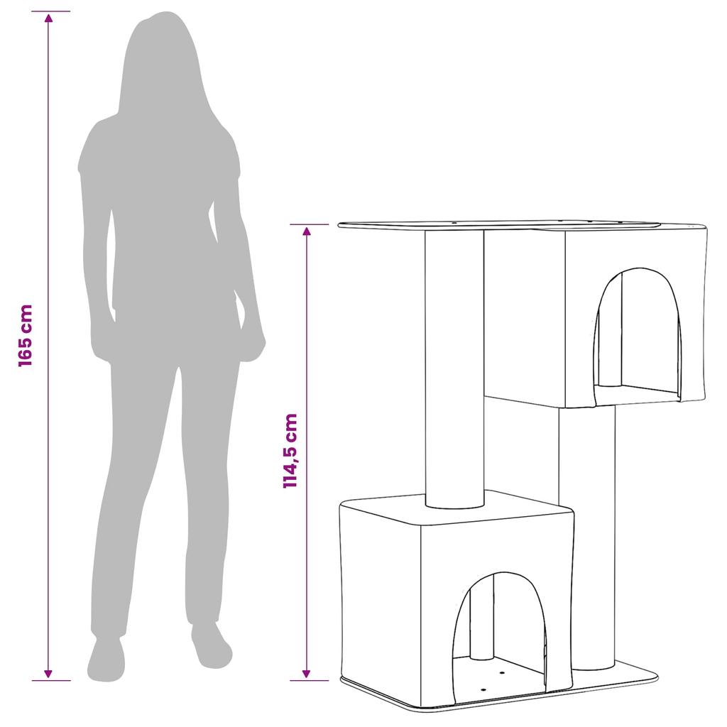 Cat Tree with Sisal Scratching Posts Dark Grey 114 cm