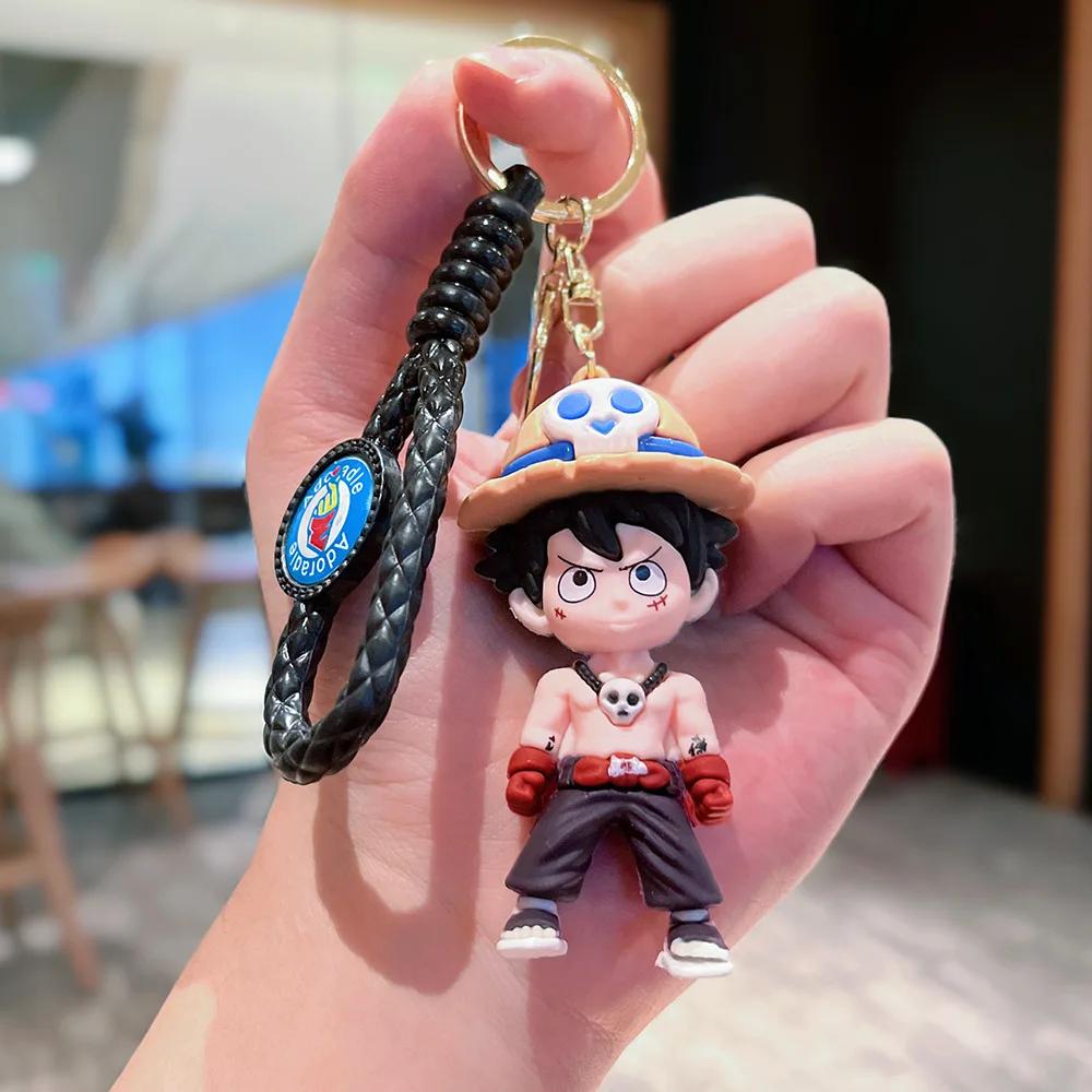 Аниме One Piece Брелок Луффи Зоро Нами Чоппер Силиконовая Модель Подвеска Декоративный Брелок для Рюкзака Очаровательная Кукла Брелок для Машины