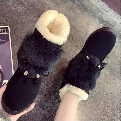 Женские зимние новые универсальные удобные нескользящие водонепроницаемые хлопковые сапоги средней длины на бархатной подкладке, теплые короткие сапоги