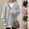 Women's Winter Fashion Warm Long Sleeve New Sweater Knitted Hemp Pattern Casual Sweater