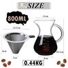 AKEMI LIVING Кофейный сервер, Набор кофейного графина, Кофейная воронка, Фильтр из нержавеющей стали, Двухслойная сетка, Термостойкое стекло, Не требует фильтра, Се