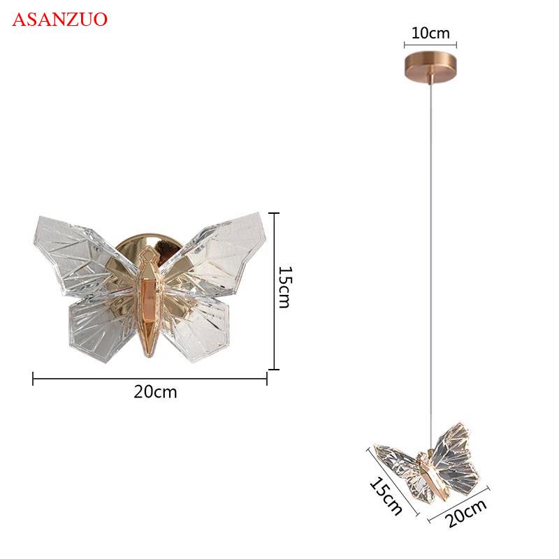 Светодиодные подвесные светильники в форме бабочки, прикроватный подвесной светильник, современный светильник для столовой, гостиной, домашнего декора, многосветильник для вестибюля, лестницы